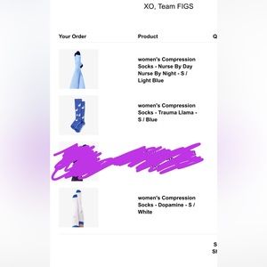 Set of 3 pairs FIGS compression socks, small